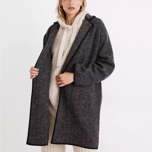 Madewell herringbone Courton Grey sweater coat wool
